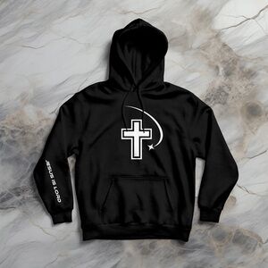 Men’s Hoodie Jesus Is LORD Christian Faith Bible Verse Sweatshirt